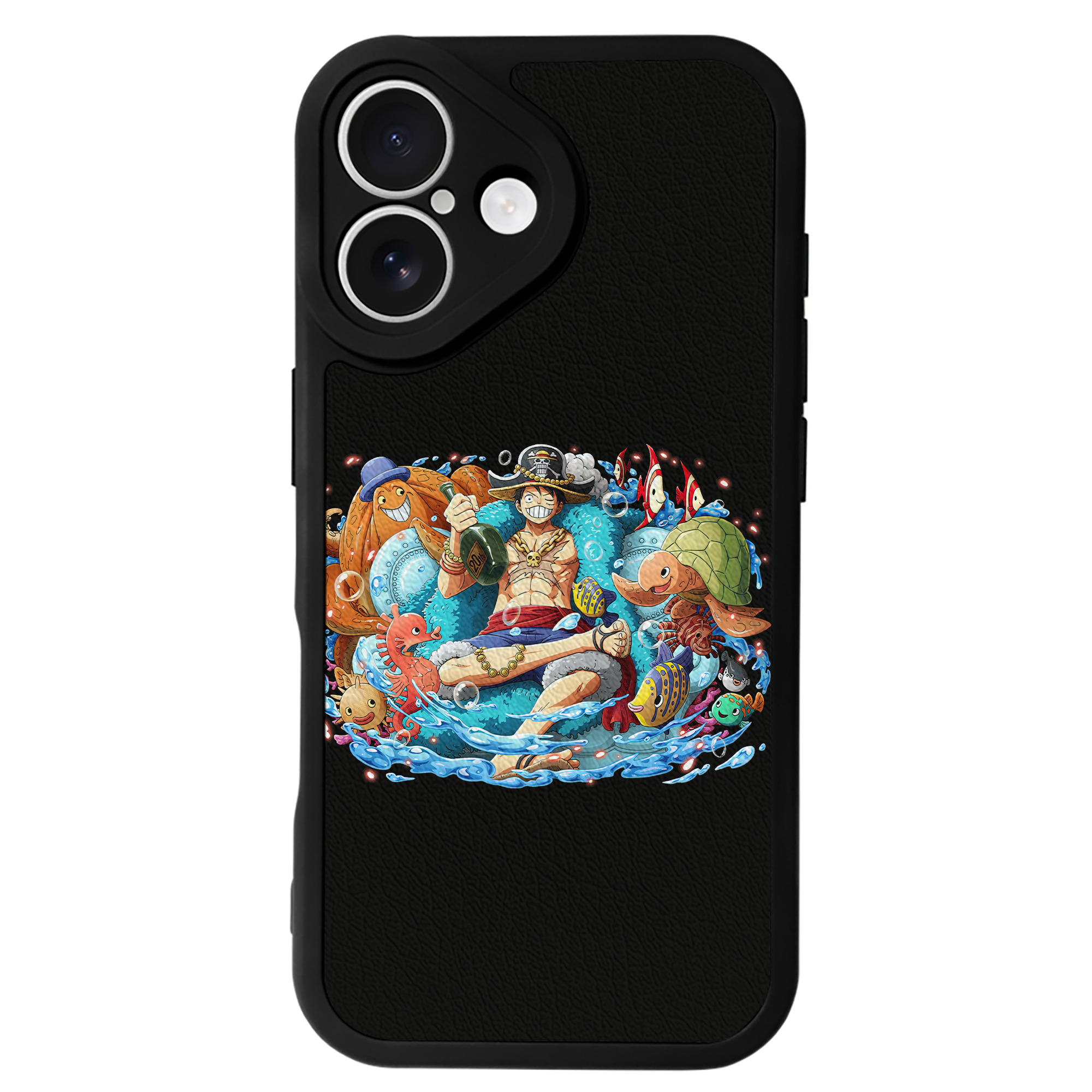 （画像用） ワンピース モンキー・D・ルフィ ONE PIECE Monkey D. Luffy 【iPhone 16シリーズ対応】シリコンスマホケース（レザー調） 材質：シリコン